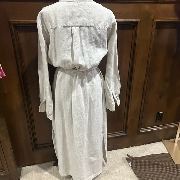 SIZE XL Fifteen Twenty Tan Cream Mandarin Collar Shirt Dress - Picture 10 of 10